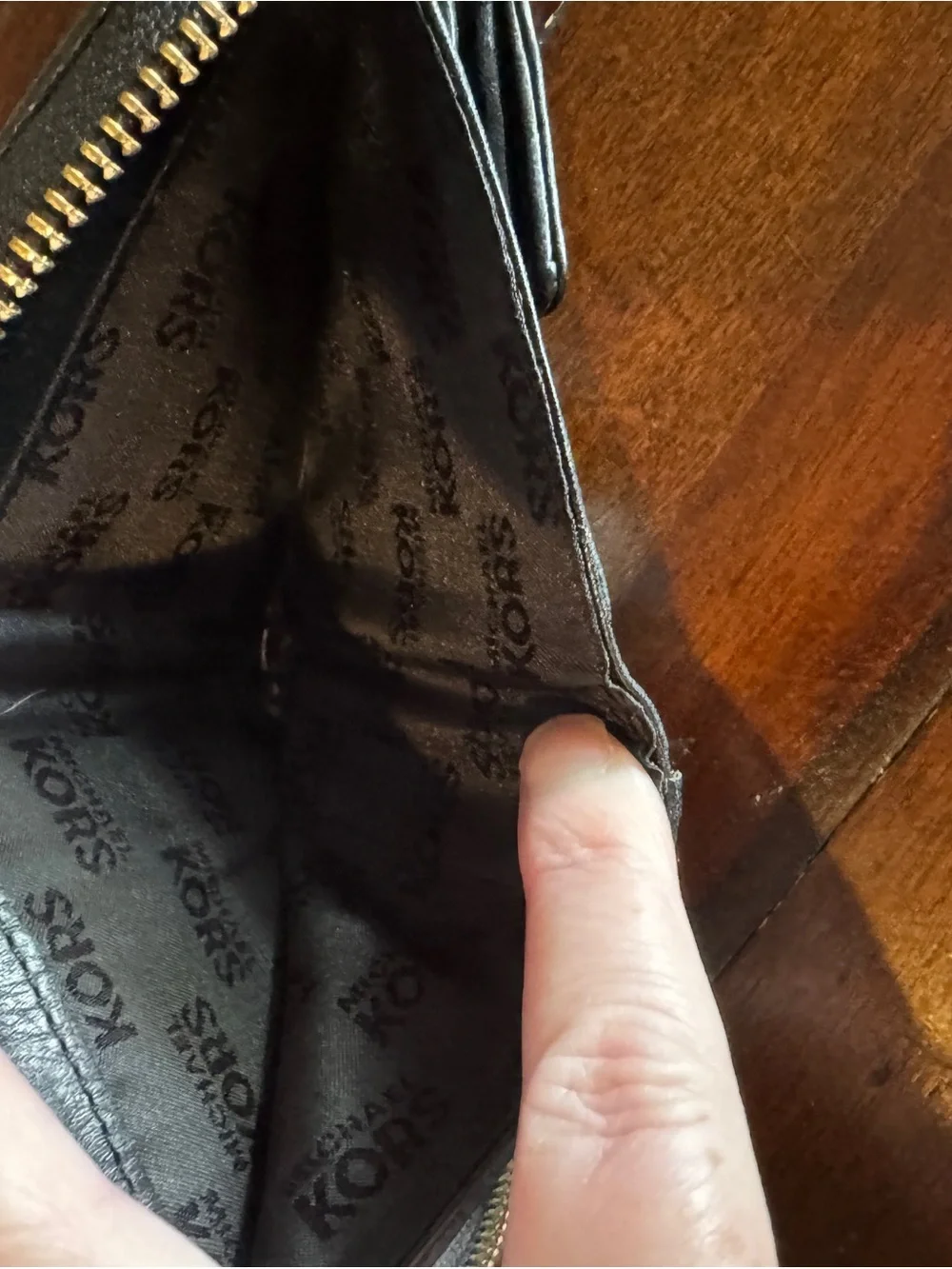 Michael Kors Beige and Black MK Logo Crossbody with Matching Wallet